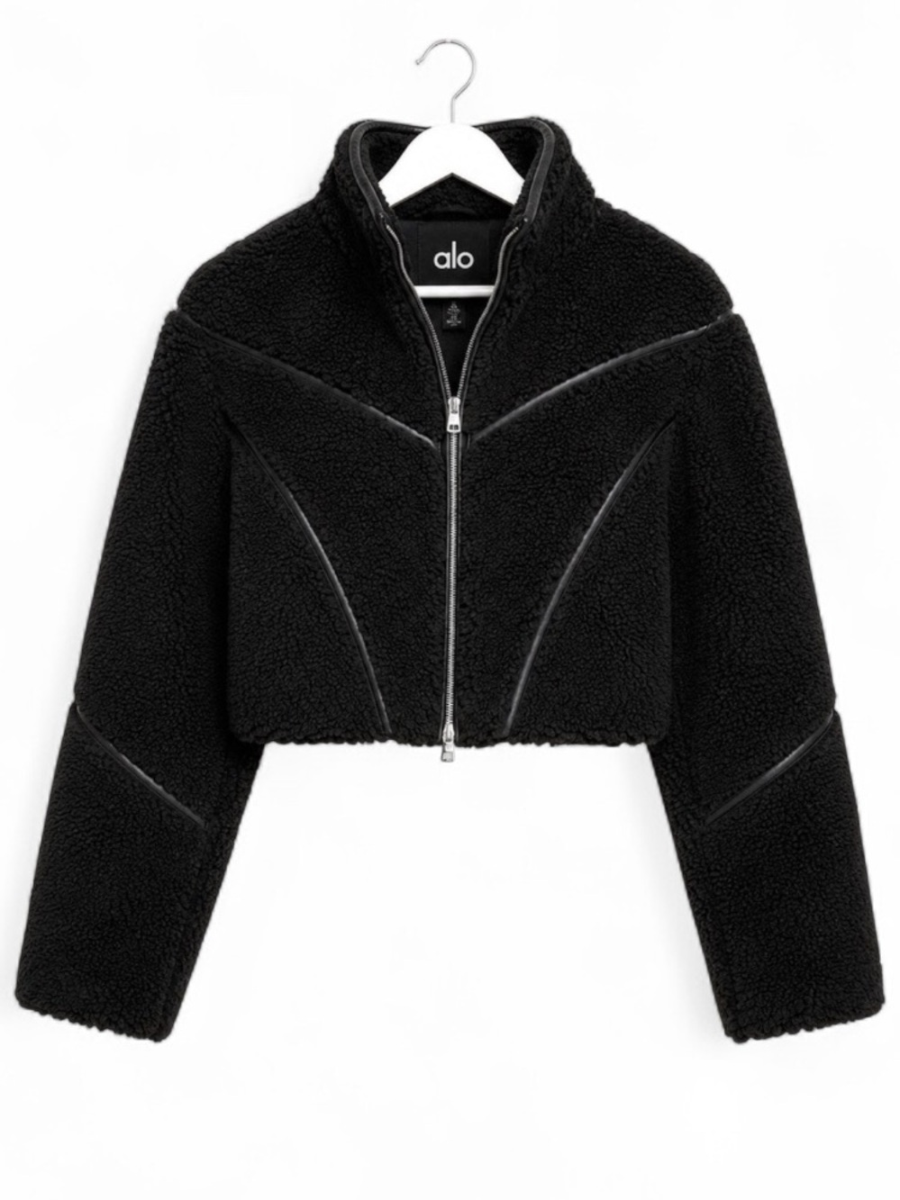 Alo Yoga Sherpa Cropped Slope Side Jacket |Black Size XS - Picture 3 of 8
